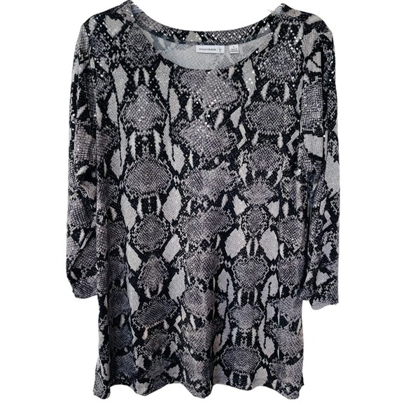 Susan Graver Animal Print Sequin top size L - Picture 1 of 10